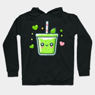 Cute Kawaii Green Smoothie for Vegans and Vegetarians | Kawaii Style Healthy Diet Hoodie